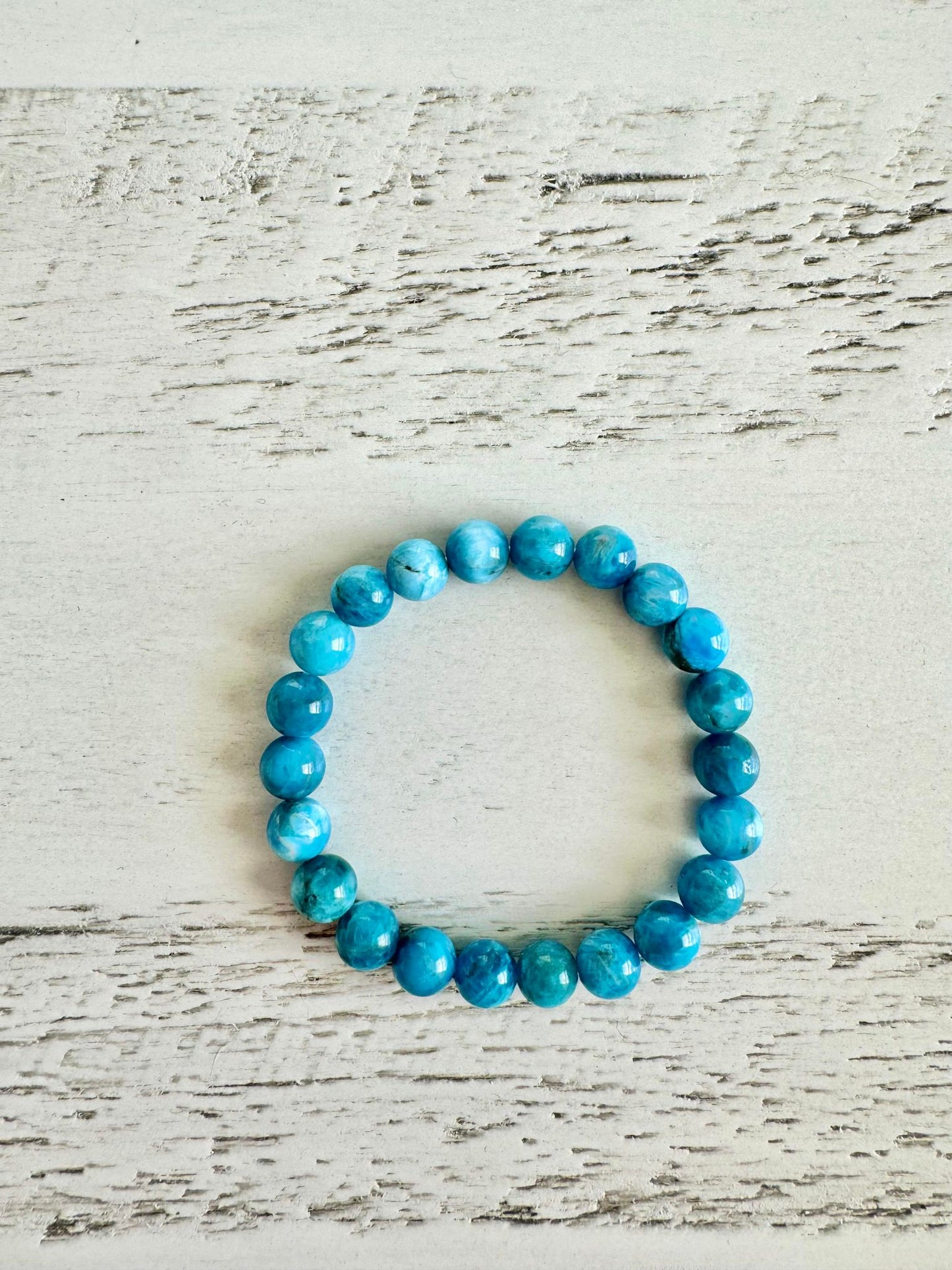 Natural Blue Apatite Crystal Bracelet