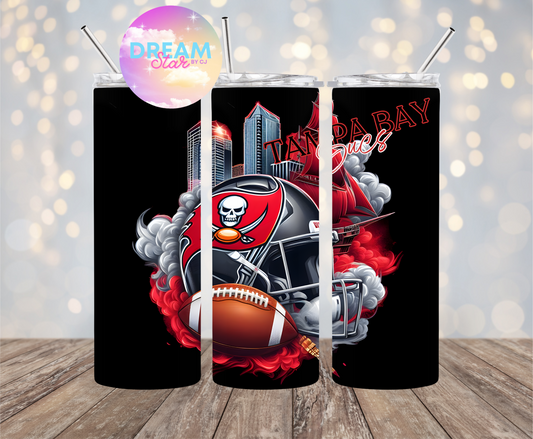 Red & White Smoke Helmet Tumbler