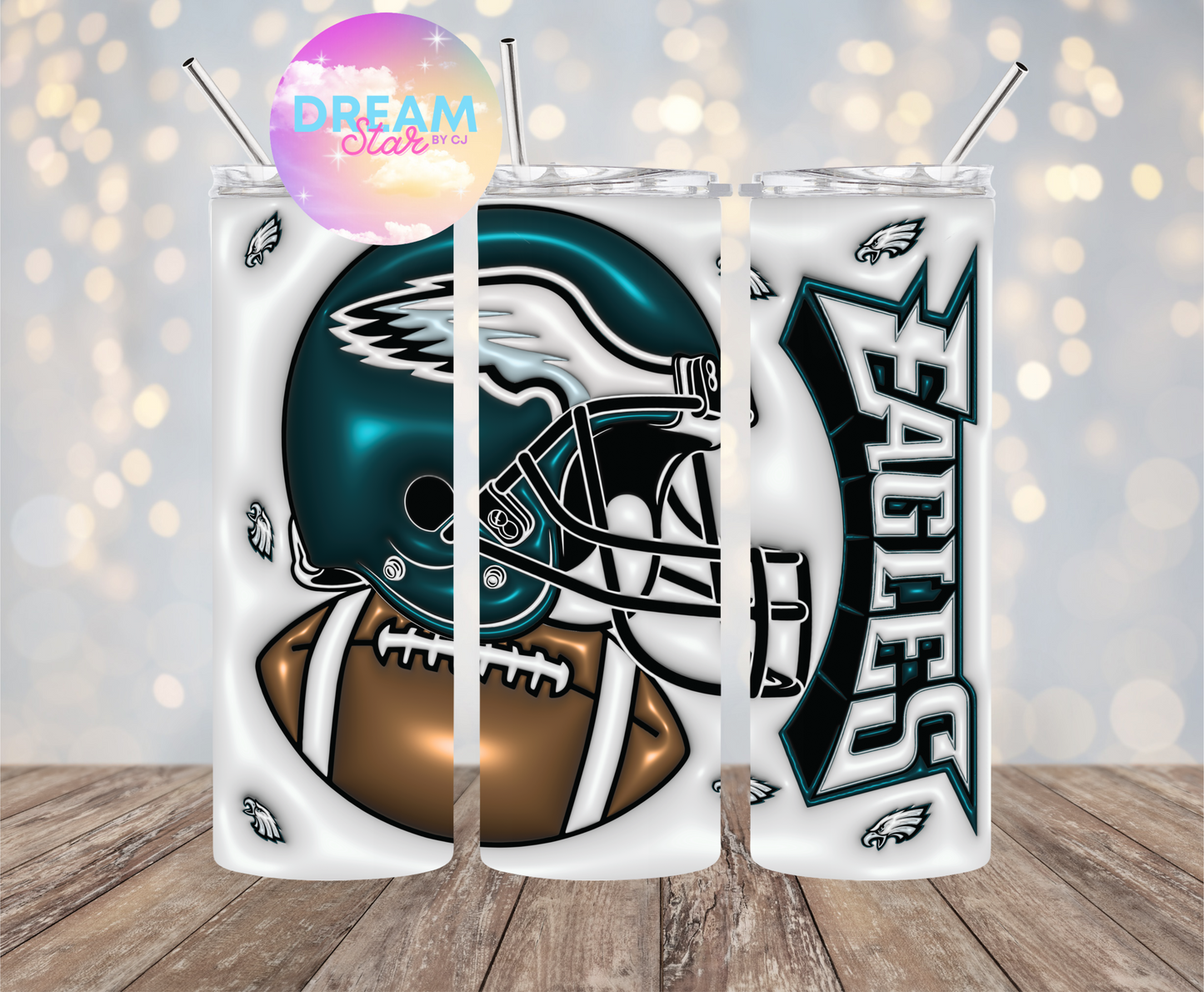 Green Football Tumbler