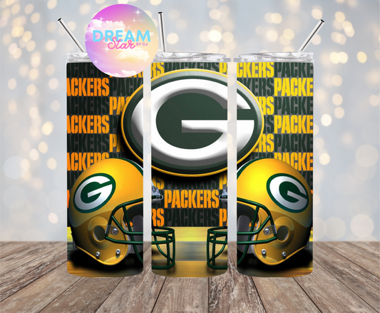 Yellow & Green Football Tumbler