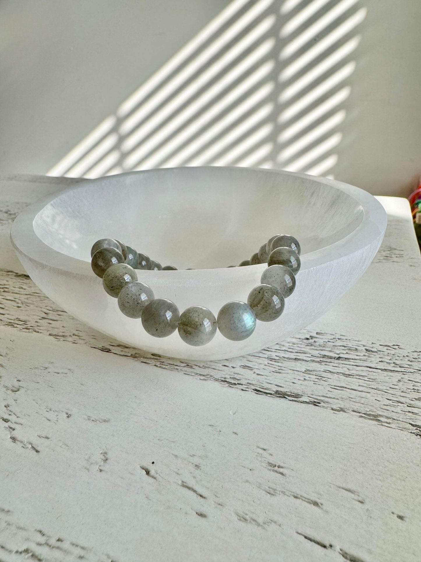 Natural Grey Moonstone Crystal Bracelet